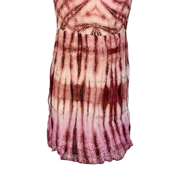 SUNDANCE Gemi Embroidered Floral Pink Tie Dye Boho Midi Dress Size XS NEW - Picture 10 of 12